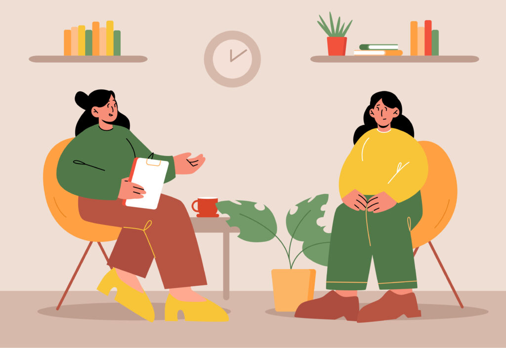 woman client in clinic counseling with doctor